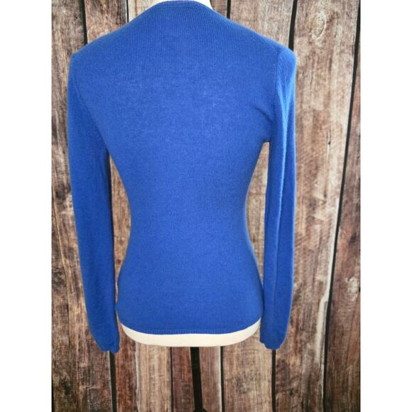 Charter Club 100% Cashmere Royal Blue Sweater Cardigan Size Small Petite - Picture 3 of 4